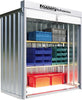 Großraumschrank FLADAFI® Einzelmodul PRECITOOL, FLADAFI Rollladenbox RB 1100,verzinkt,montiertmit Holzfußboden mit Holzfussboden