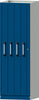Vertikalauszugschrank ANKE,  B715xT720xH2200mm RAL 7035/5012 4 VertikalWannen