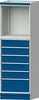 Modulschrank ANKE,  Modell 4003 B715xT720xH2200mm RAL 7035/5012 6 Schubladen