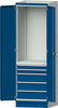 Modulschrank ANKE,  Modell 2410 B715xT720xH2200mm RAL 7035/5012 mit Türen 5 Schubladen
