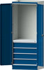 Modulschrank ANKE,  Modell 2409 B865xT720xH2200mm RAL 7035/5012 mit Türen 4 Schubladen