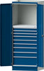 Modulschrank ANKE,  Modell 4006 B865xT720xH2200mm RAL 7035/5012 9 Schubladen