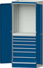 Modulschrank ANKE,  Modell 3005 B865xT720xH2200mm RAL 7035/5012 7 Schubladen