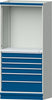 Modulschrank ANKE,  Modell 3007 B1015xT720xH2200mm RAL 7035/5012 6 Schubladen