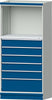 Modulschrank ANKE,  Modell 4003 B1015xT720xH2200mm RAL 7035/5012 6 Schubladen