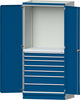 Modulschrank ANKE,  Modell 3005 B1015xT720xH2200mm RAL 7035/5012 7 Schubladen