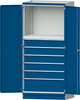 Modulschrank ANKE,  Modell 4003 B1015xT720xH2200mm RAL 7035/5012 6 Schubladen
