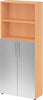 Regal PRECITOOL,  5OH, 3OH K: Buche / F: Silber 80x34,6x188 cm (BxTxH) Türen unten BM 4770