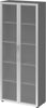 Glastürenschrank PRECITOOL,  , 5 OH Korpus: Graphit Front: Rahm Silb./Milchg.4200 BM