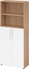 Regal PRECITOOL,  5OH, 3OH K: Nussbaum / F: Weiß 80x34,6x188 cm (BxTxH) Türen unten BM 4770