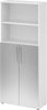 Regal PRECITOOL,  5OH, 3OH K: Weiß / F: Silber 80x34,6x188 cm (BxTxH) Türen unten BM 4770