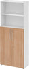 Regal PRECITOOL,  5OH, 3OH K: Weiß / F: Nussbaum 80x34,6x188 cm (BxTxH) Türen unten BM 4770