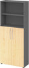 Regal PRECITOOL,  5OH, 3OH K: Graphit / F: Ahorn 80x34,6x188 cm (BxTxH) Türen unten BM 4770