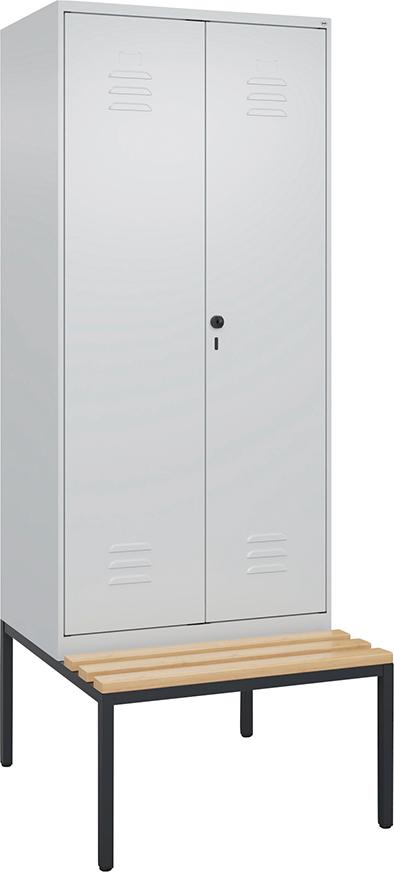 Garderobenschrank CP,  B800xT815xH2120 Korpus RAL 7035 LichtgrauTüren RAL 7035 Lichtgrau