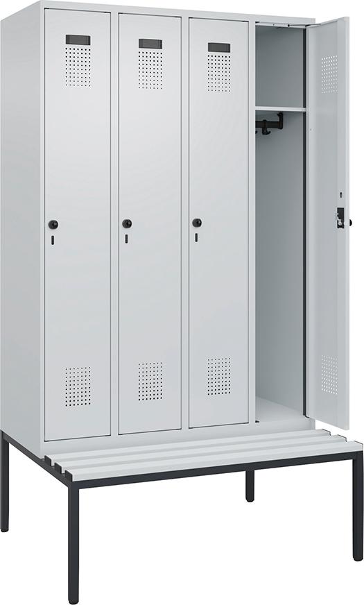 Spind CP,  Evolo PLUS 4 Abteile H2120xB1200xT815mm 7035 7035 /P1G/7021P_DKB