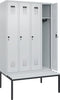 Spind CP,  Evolo PLUS 4 Abteile H2120xB1200xT815mm 7035 7035 /P1G/7021P_DKB