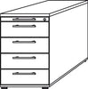 Pedestal unit light grey 4 drawers