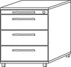 Container HAMMERBACHER,  Ahorn 42,8x58x59 cm 1SL,1HR