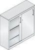 Schiebetürenschrank C+P,  B1200xT500xH1200 mm RAL 7035 2 Fachböden CP