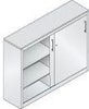 Schiebetürenschrank C+P,  B1600xT500xH1200 mm RAL 7035 4 Fachböden CP