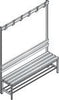 Garderobenbank CP,  einseitig B1500xT403xH1710 mm RAL 7021/Kst.-Leisten mit Schuhrost, 4 Füße CP
