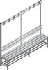 Garderobenbank CP,  einseitig B1960xT403xH1710 mm RAL 7021/Kst.-Leisten mit Schuhrost, 6 Füße CP
