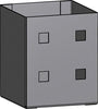 Einhängekasten PRECITOOL,  klein passend f. Lochwände Lochung 10X10 mm RAL 7017