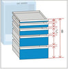 Schublade LISTA,  27x27 E B459xT459xFH 200 mm RAL 5012 Tragkraft 200kg